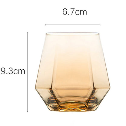 Taças de Vinho Multicores 320ml Taça de Vidro em Formato de Diamante Hexagonal Taça de Uísque para Festa Taça de Vinho Personalizada Taça de Hóquei no Gelo