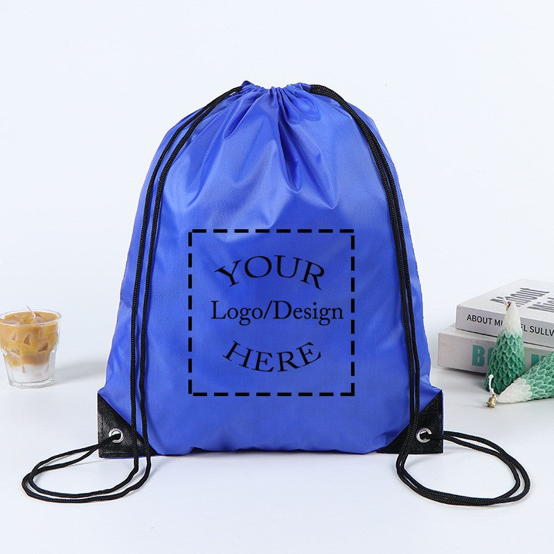 20/50Pcs Custom Bag Printing Logo Schoolbag Promotional Outdoor Casual Gym Sport Waterproof Advertising Bag Drawstring Backpack