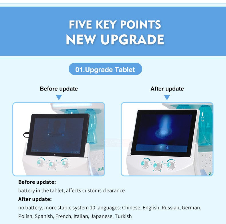 7 in 1 Smart Ice Blue Multifunctional Facial Care Instrument Facial Deep Cleansing Hydrating Microdermabrasion Machine