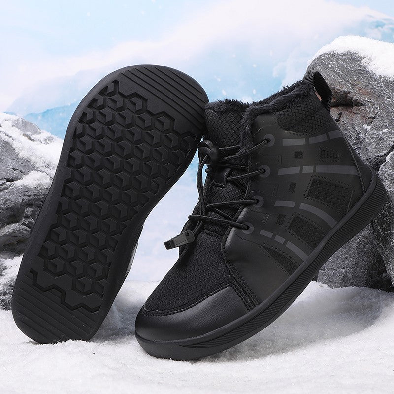 Fashion Kids Snow Boots Wide ToeBox Shoes Kid's Waterprof Barefoot Sneakers Boys Girls Warm Cotton Lightweight Non-slip Sneakers