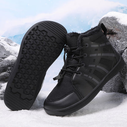 Fashion Kids Snow Boots Wide ToeBox Shoes Kid's Waterprof Barefoot Sneakers Boys Girls Warm Cotton Lightweight Non-slip Sneakers