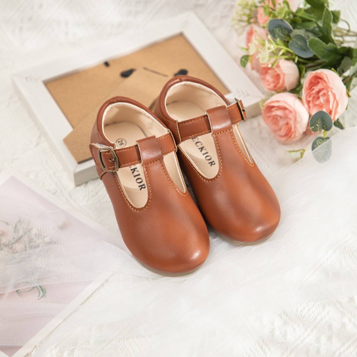 Meckior 2024 New Kids Girls Shoes New Moccasins Candy Color Soft Bottom Non-slip Children's Shoes Fashion Party Princess Shoes