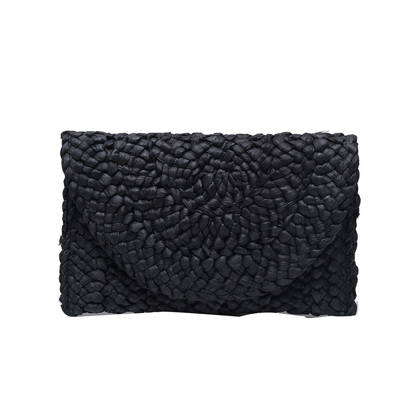 Yogodlns Corn Husk Weave Dinner Clutch Bag Women's Fashion Simple Straw Large Purse Woman Summer Casual Vacation Ladies Wallet