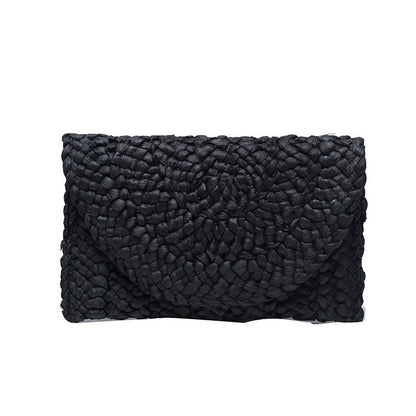 Yogodlns Corn Husk Weave Dinner Clutch Bag Women's Fashion Simple Straw Large Purse Woman Summer Casual Vacation Ladies Wallet