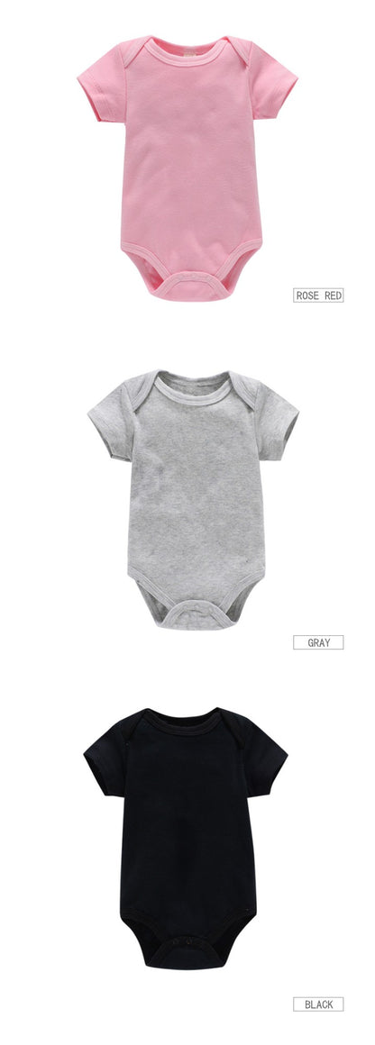 Newborn Baby White Short Sleeve Romper Print Outfit Infant Bodysuit Clothes Gift Customized Your Design Idea Cool DIY Or Logo