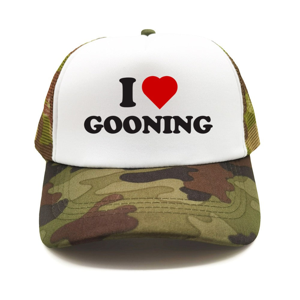 Funny I Love Gooning Baseball Caps Cool Summer Men Mesh Net Hat Humor Trucker Cap Unisex Outdoor Mesh Net Caps MZ-080