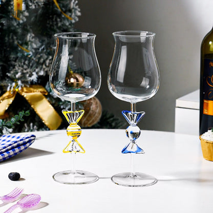 Copo de Vidro Criativo de Alta Boro para Doces, Taça Alta, Presente de Natal, Taça de Vinho Tinto para Doces de Alta Qualidade para Casa