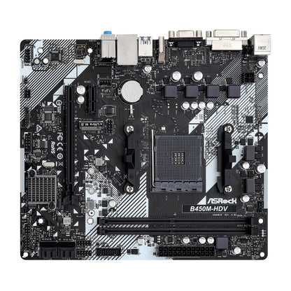Placa-mãe ASROCK B450M-HDV R4.0 AMD B450 AM4 Suporta Ryzen 5 5600 5500 Ryzen 7 5700G 3700X 3 3200G CPU DDR4 M.2 HDMI Micro ATX