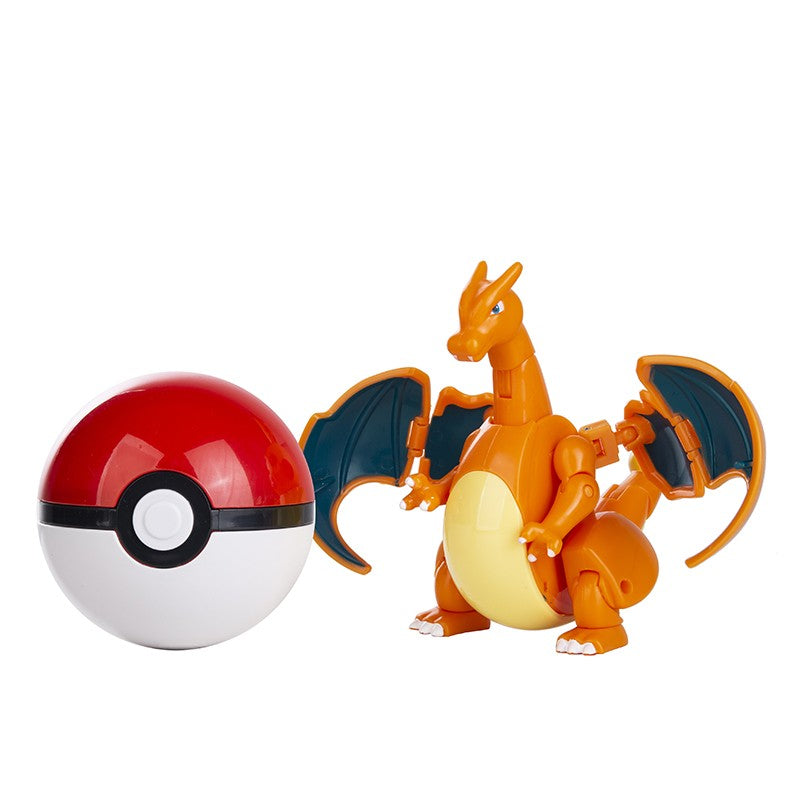 Sobre Pokémon Anime Figura Charizard Pikachu Gyarados Pocket Monster Figura Pokebola Brinquedo de Ação de Deformação Modelo Presente Infantil
