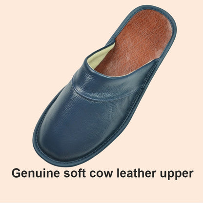 Big sizeGenuine Cow Leather Slippers Homes in indoor slipper Spring Autumn men women elderly non-slip casual single Slides shoes