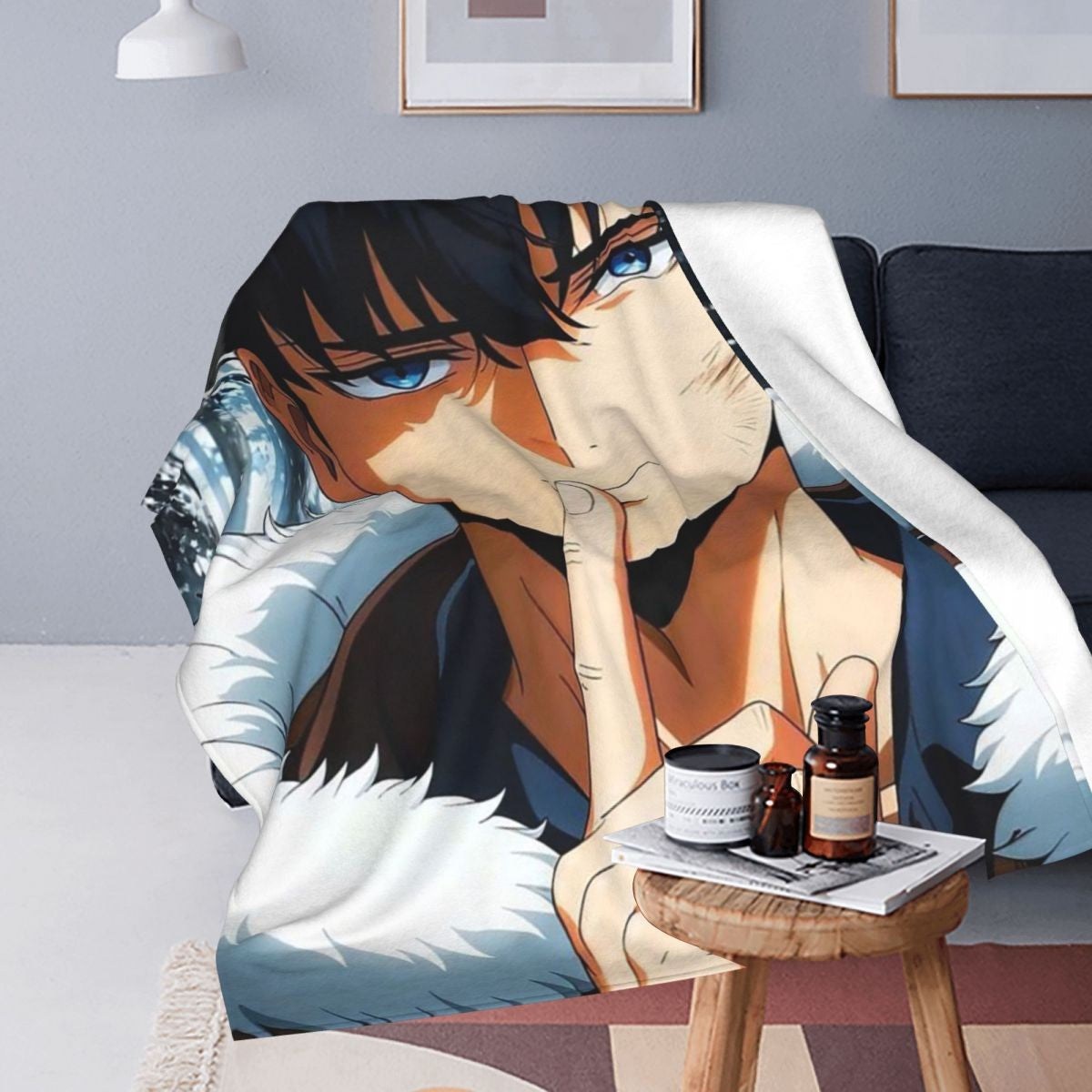 Anime Sung Jinwoo  Blankets Flannel Sofa Throw Blanket Breathable for Couch Bedding Outdoor Throws Bedspread Quilt