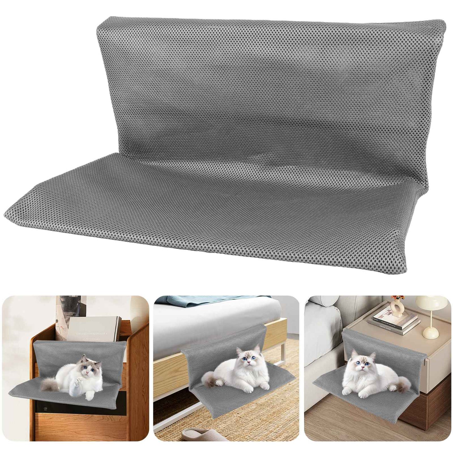 Cat Pet Animal Hanging Bed Detachable and Foldable Hanging Cat Nest Cats L-shaped Hammock for Cats and Kittens