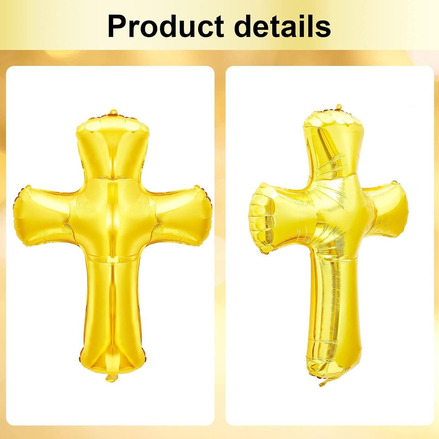 3pcs/6pcs  Gold Cross Dove Foil Balloons for Christmas First Communion Baptism Party Christening Memorial Theme Birthday