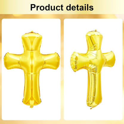 3pcs/6pcs  Gold Cross Dove Foil Balloons for Christmas First Communion Baptism Party Christening Memorial Theme Birthday