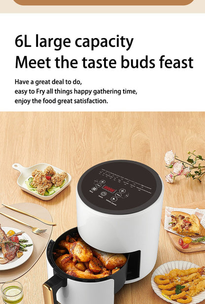 6L Large Air Fryer,Multifunction Digital Air Fryer Without Oil Electric Oven, Dehydrator, Air Fryer with LED Touch Panel
