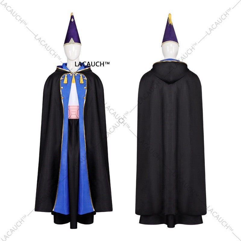 New Anime Witch Hat Atelier Olruggio Cosplay Costume Adult Men Hat Cloak Dress Wig Roleplay Witch Hat Disguise Atelier Halloween