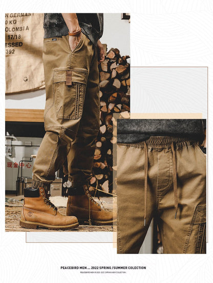 Calça Cargo Masculina ARENS Techwear Preta Calça Cargo Masculina Vintage Japonesa Streetwear Hip Hop Bolsos Estilo Safari Casual Solta