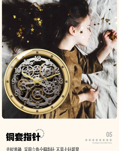 A European-style Retro Clock That Imitates A Mechanical Feel A Wall Clock for Home Use in The Living Room