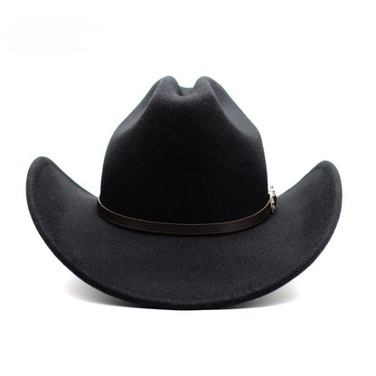 Vintage Western Cowboy Hat For Men's Gentleman Lady Jazz Cowgirl With Leather Wide Brim Cloche Church Sombrero Hombre Caps