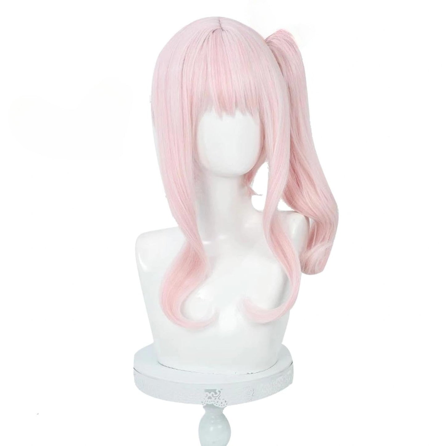 Cute Pink Ponytail Wig Akiyama Mizuki Anime Cosplay Long Curly Hair Wigs with Bangs Heat Resistant Synthetic Wigs