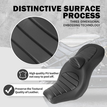 Assento de passageiro do condutor da motocicleta Almofada de assento duplo com encosto para Harley Softail Low Rider ST Sport Glide 2018-2024