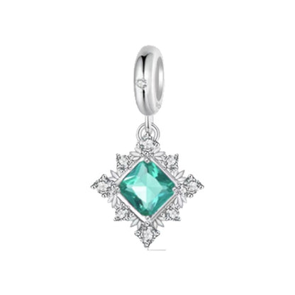 925 Sterling Silver Green Series Flower Tree Apple Pendant DIY Fine Beads Fit Original Charms Bracelet Women Jewelry Diy