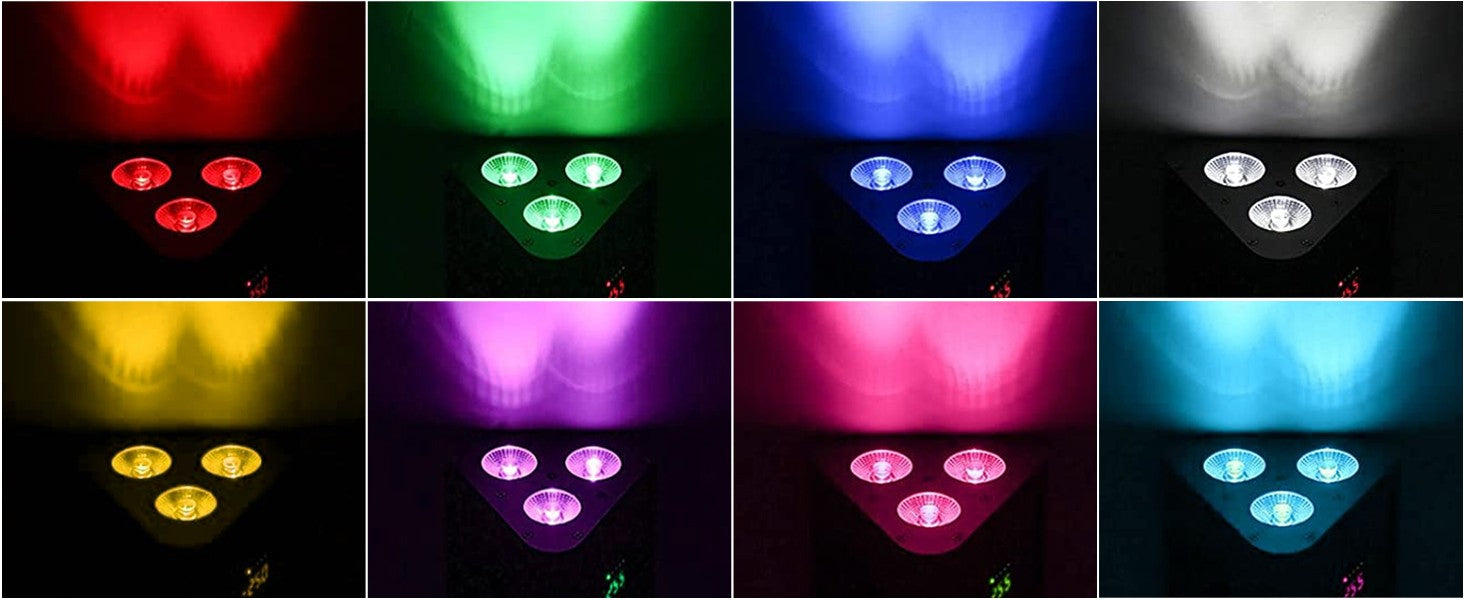2PCS RGBW LED Battery Par Light 4-in-1 Dyeing Lights Wall Wash Light Stage Lighting Effect for Party Concert Wedding Theater