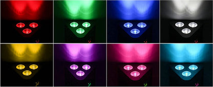 2PCS RGBW LED Battery Par Light 4-in-1 Dyeing Lights Wall Wash Light Stage Lighting Effect for Party Concert Wedding Theater