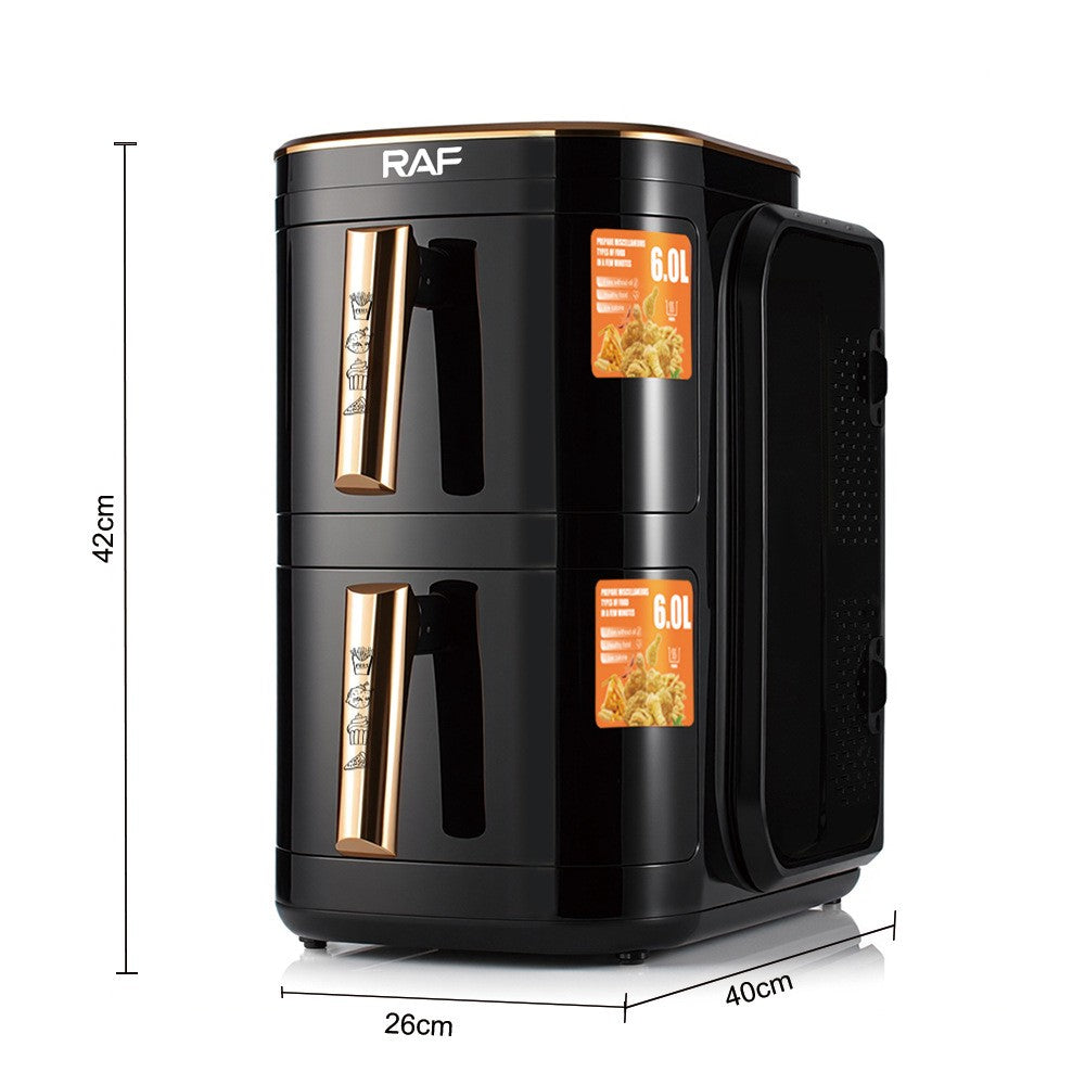 Household Smokeless Air Fryer Multifunctional Intelligent Double-layer Oven French Fries Electric Fryer