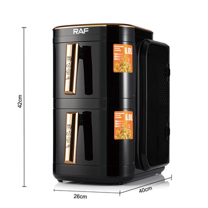 Household Smokeless Air Fryer Multifunctional Intelligent Double-layer Oven French Fries Electric Fryer