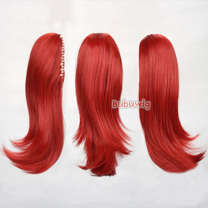 Bubuwig Cabelo Sintético 22 Cores 30cm Curto Liso Rabo de Cavalo Único Moda Anime Preto Vermelho Azul Perucas Cosplay Resistente ao Calor