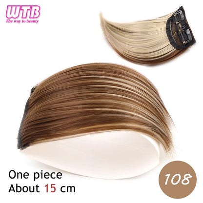 Almofadas de cabelo sintéticas invisíveis sem costura, clipe de uma peça com 2 clipes, aumentam o volume do cabelo, extensões de cabelo, aplique de cobertura superior lateral