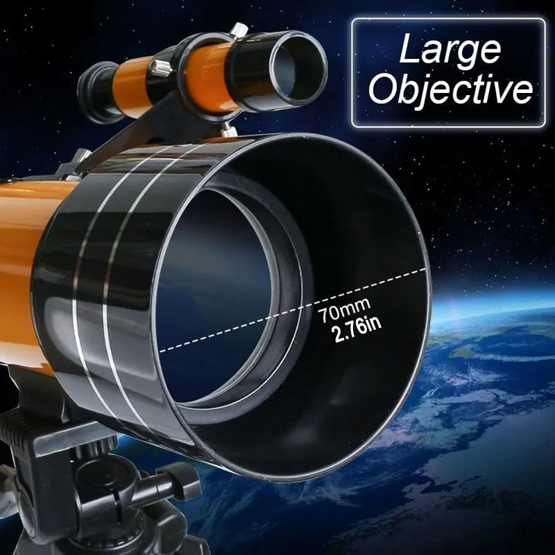 Telescópio Refrator Profissional F30070 HD 150x Ampliação Leve Portátil Ideal para Shows Acampamentos e Atividades ao Ar Livre