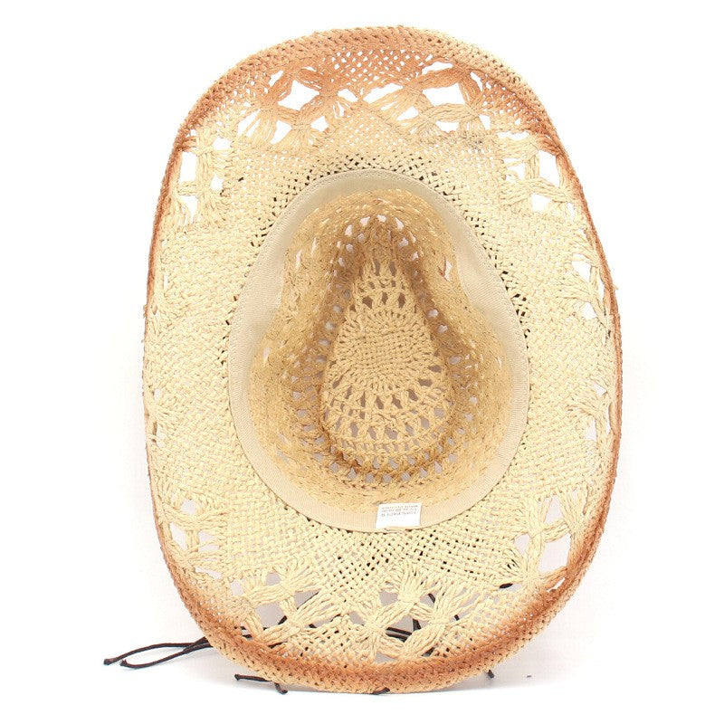 New outdoor beach sun protection and breathable cowboy hat with ethnic style, western sun protection and shading