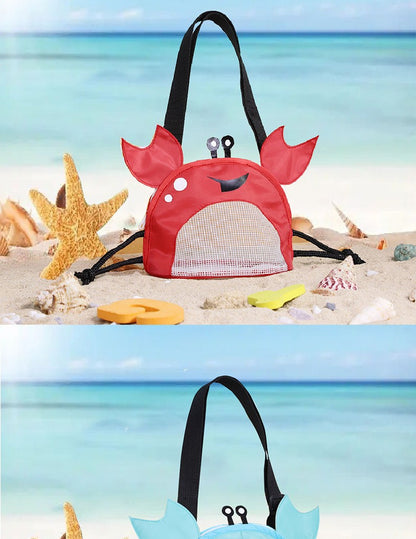 Crab Children's Beach Bag Storage Bag Outdoor Shell Bag Travel Crossbody Small Backpack Toy Storage Bag
