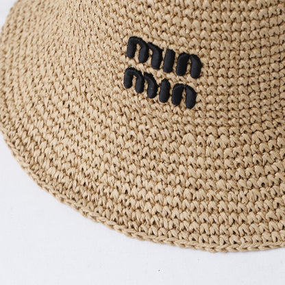 2025 Y2K beach Korean Straw Hat Summer Women Visor Bucket Hat Fisherman Hat Hand weaving Panama Girl Fishing handmade Sun Hats