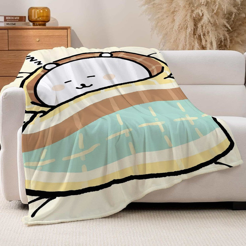 Cartoon cute  Joke Bear Blanket For Sofa Office Bed Plane Travel Sleep Read Relax Camping Soft And Warm