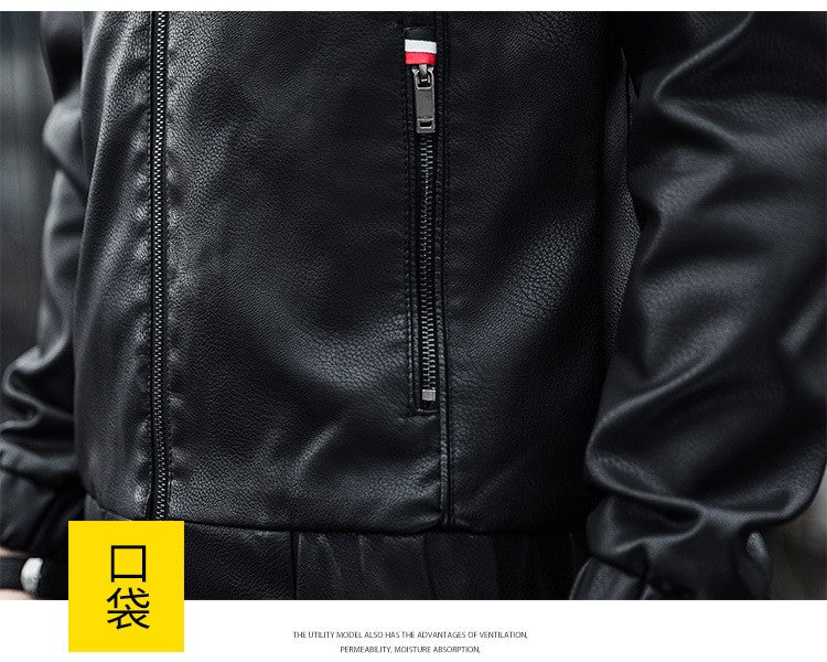 Fashion Men's New Hoodie Leather Jackets Autumn Casual Clothing Jacket Biker Motorcycle Slim Leisure Coats Windproof Warm 4Xl