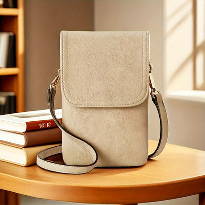 Fashionable and minimalist PU leather women's crossbody bag designer mobile phone bag change small bag women's single shoulder c