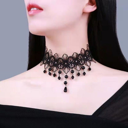 Colar Gargantilha Renda Preta Sexy Estilo Punk Personalizado Gola Renda Gótico Acessórios de Joias Presente