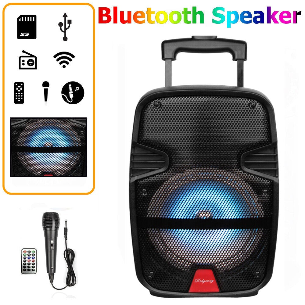 Caixa de Som Portátil Bluetooth Sem Fio 3000 Watts para Festas com Microfone e Controle Remoto, Subwoofer de 8 polegadas, Áudio Grande de Alta Qualidade