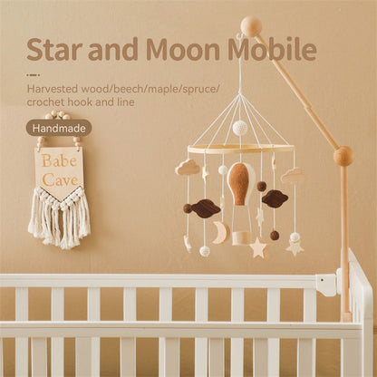 Baby Wooden Bracket Bed Bell 0 6 Months Toy Bracket Accessories Hanging Bracket Soft Mobile On the Bed Baby Room Decoration Crib