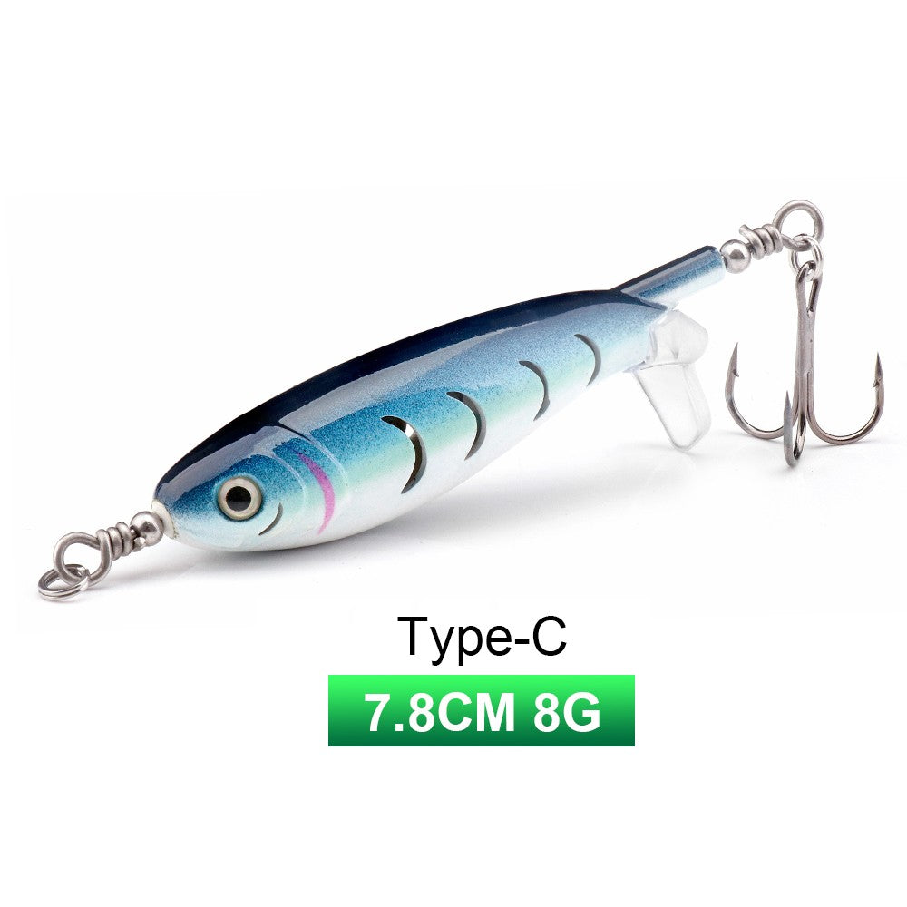 Iscas de Pesca TREHOOK 9g/16g de Superfície Whopper Popper Cauda de Hélice Dupla Giratória Isca Artificial Flutuante