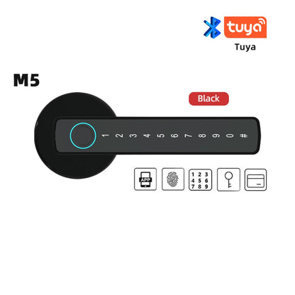 RAYKUBE M5 Tuya BLE Smart Fingerprint Door Lock Digital Electronic Lock with Password/Key/IC Card/ Smartlife/ Tuya APP Unlock