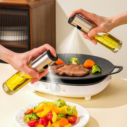 Frasco Pulverizador de Óleo Doméstico Garrafa de Spray de Azeite para Cozinhar Churrasco Frasco Vazio de Óleo para Assar de Plástico Frasco de Vinagre ou Pincel de Óleo