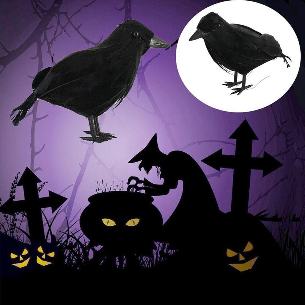 Simulação de Corvo Preto de Halloween Corvo Preto de Halloween Adereços de Corvo Simulação Pássaro Falso Festival Fantasma Decoração de Halloween Brinquedos Assustadores