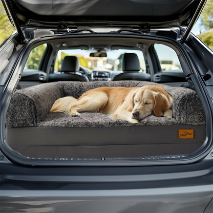 Cama Gigante para Cães, Tamanho Humano, 180cm de Comprimento, Dobrável, Calmante, Capa de Pelúcia, Ortopédica