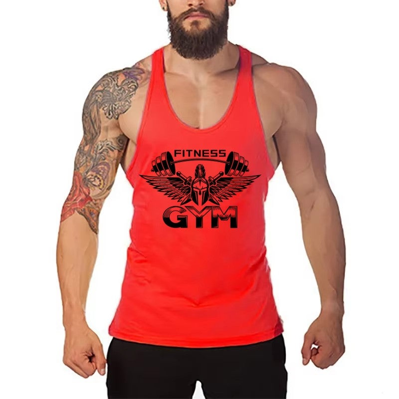 Men's Stringer Gym Vest, Fitness Bodybuilding Tank, Y Back Sleeveless Shirt, Moisture-Wicking Lightweight Cotton Summer Clothing