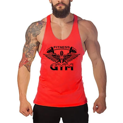 Men's Stringer Gym Vest, Fitness Bodybuilding Tank, Y Back Sleeveless Shirt, Moisture-Wicking Lightweight Cotton Summer Clothing