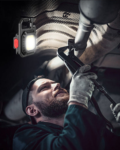 AmmToo Mini LED Flashlight Magnetic COB Outdoor Camping Pocket Work Light 800 Lumens USB Rechargeable 7 Modes Spotlights